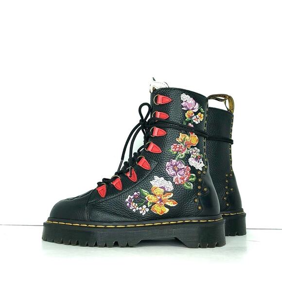 Dr Martens Nyberg 8 D Ring Skull Hardware Floral Platform Boots Women’s 6 Shoes - Picture 4 of 11